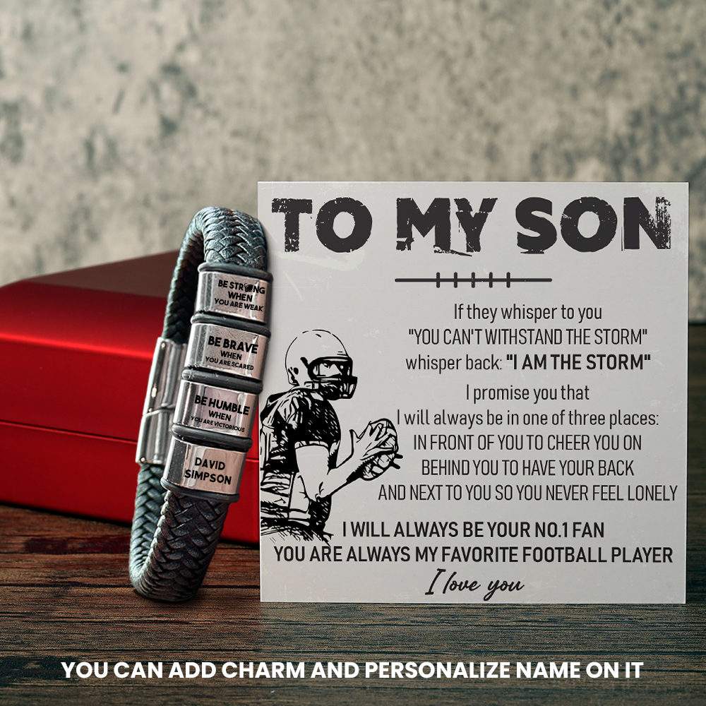 Personalized Leather Bracelet - American Football - To My