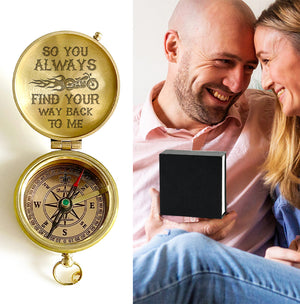 Personalized Engraved Compass - Biker - To My Man - So You Always Find Your Way Back To Me - Gpb26001