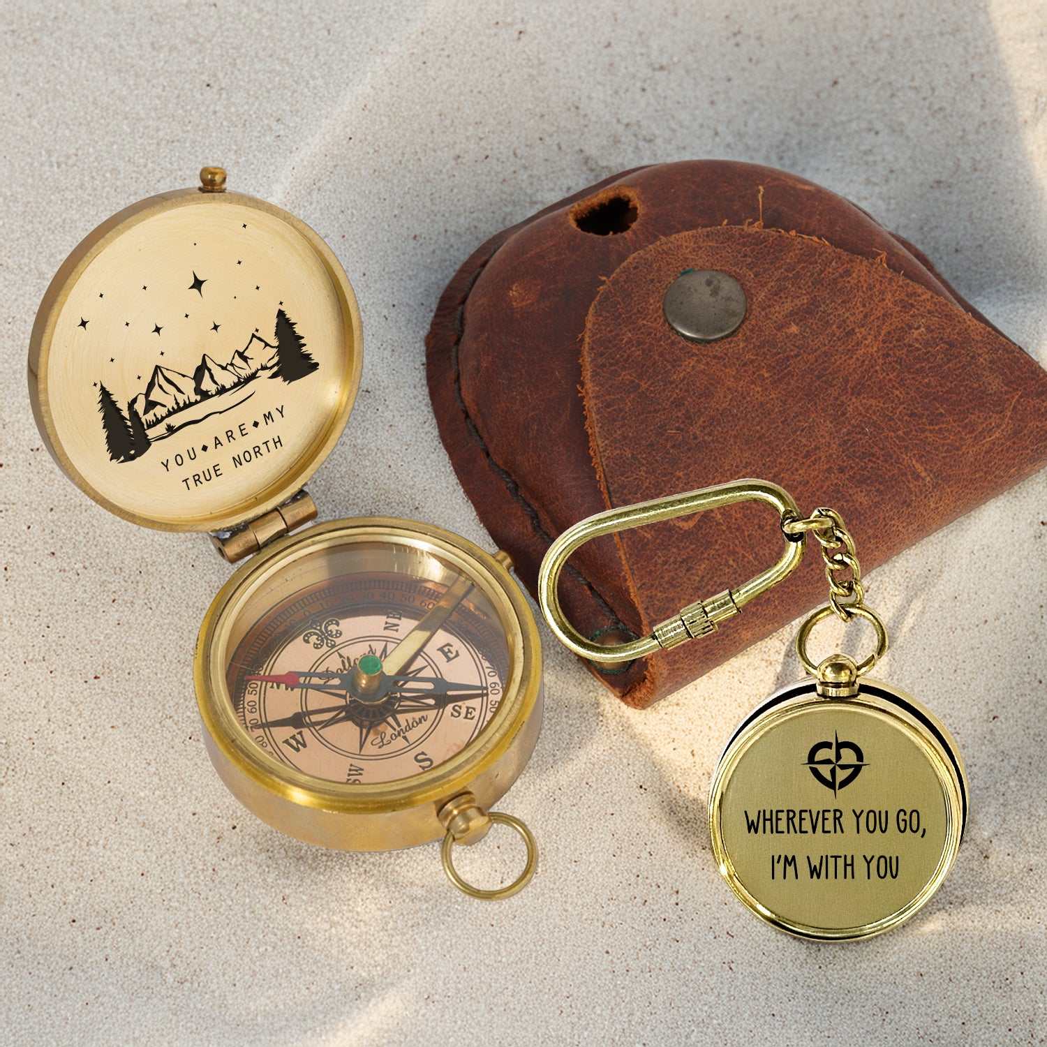 Combo Personalized Engraved Compass and Keychain - To My Man - Gpc26002