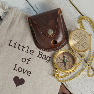 Personalized Engraved Compass - Family - To My Grandson - From Grandma - I Pray You'll Always Be Safe - Gpb22002