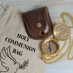 One Step with Faith, Forever Guided - Keep You In All Your Ways - Baptism & Communion Compass + Free Personalized Communion Bag - Gpb16089