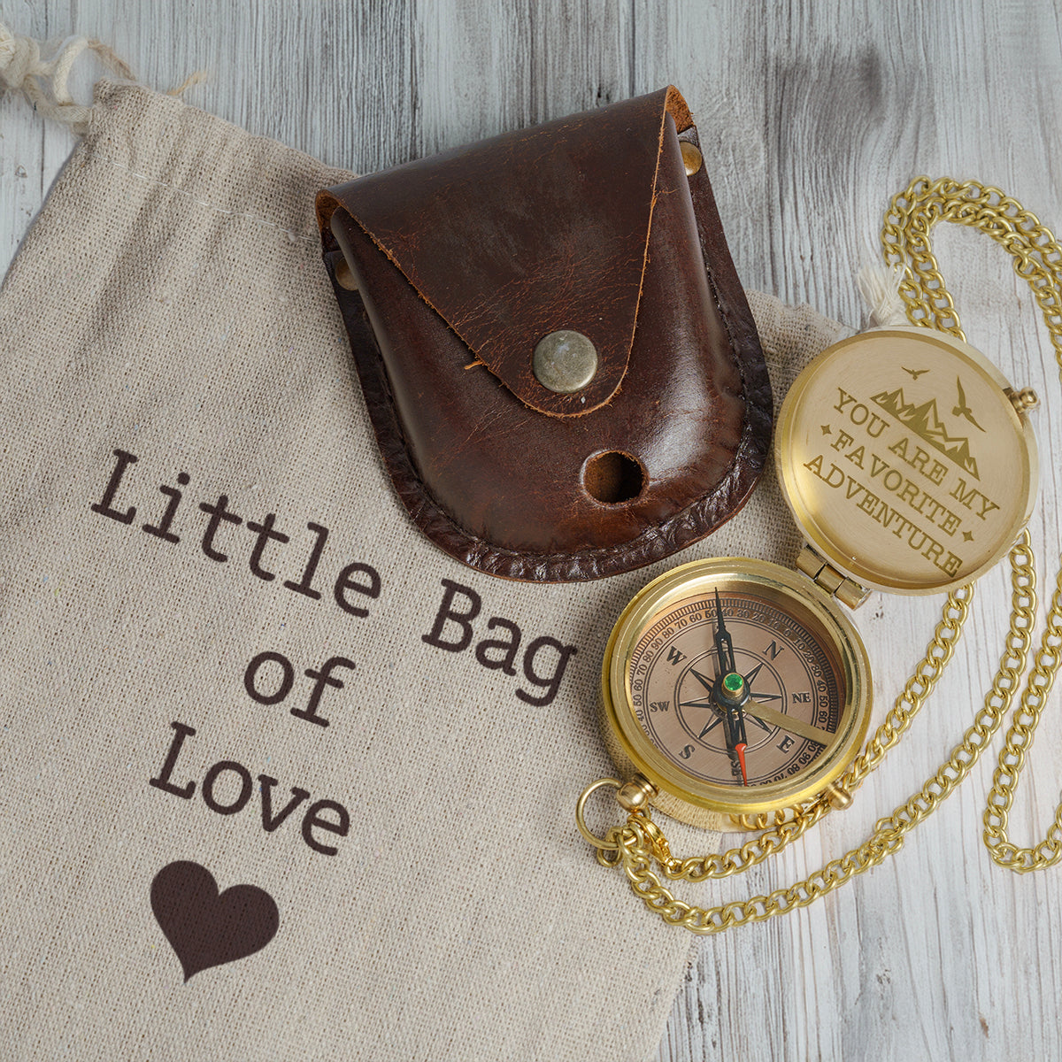 Personalized Engraved Compass - 10th & 50th Anniversary Gift - Gpb26247