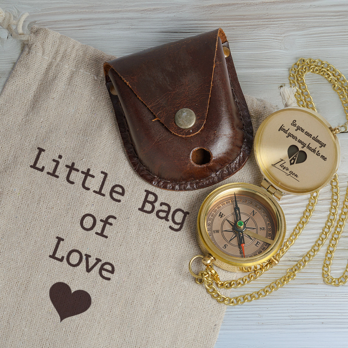 Personalized Compass Gift - So When You're Not Around To Say 'I Love You' This Compass Says It For You - Gpb14001