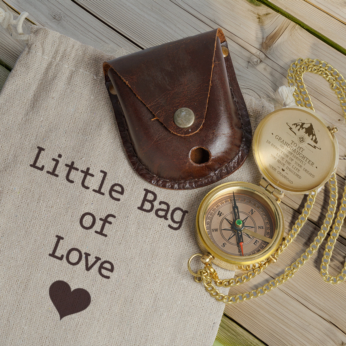 Personalized Engraved Compass - Family - To My Granddaughter - From Granddad - Live The Life You Have Imagined - Gpb23008