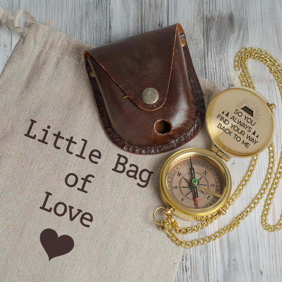 Personalized Compass - Valentine, Anniversary, Romantic Gift For Couple - So Even From Miles Away, Your Love Still Guides Them Home - Gpb26255