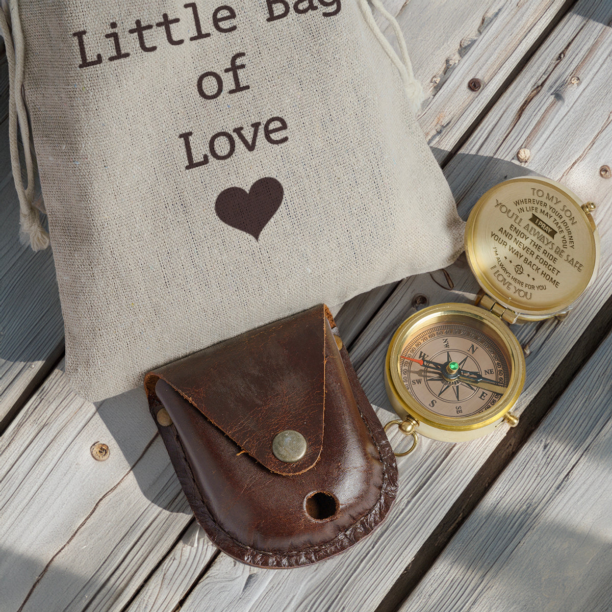 Personalized Engraved Compass - Family - To My Son - You'll Always Be Safe - Gpb16036