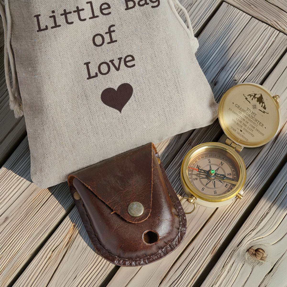 Personalized Engraved Compass - Family - To My Granddaughter - From Granddad - Live The Life You Have Imagined - Gpb23008