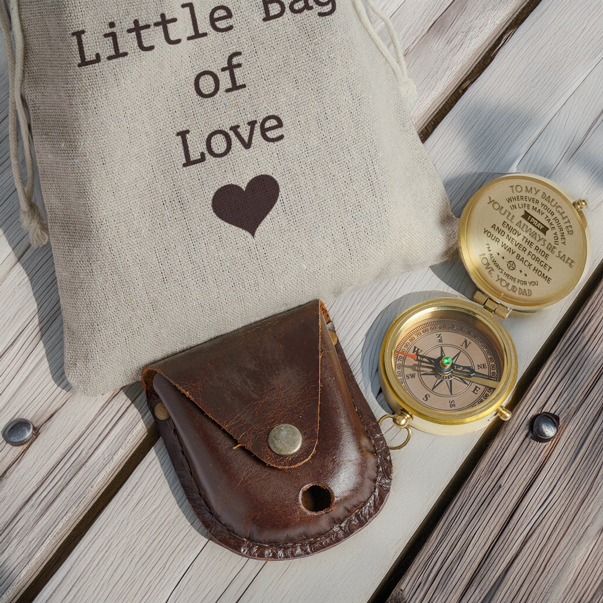 Personalized Engraved Compass - Family - To My Daughter - From Dad - I Pray You'll Always Be Safe - Gpb17001