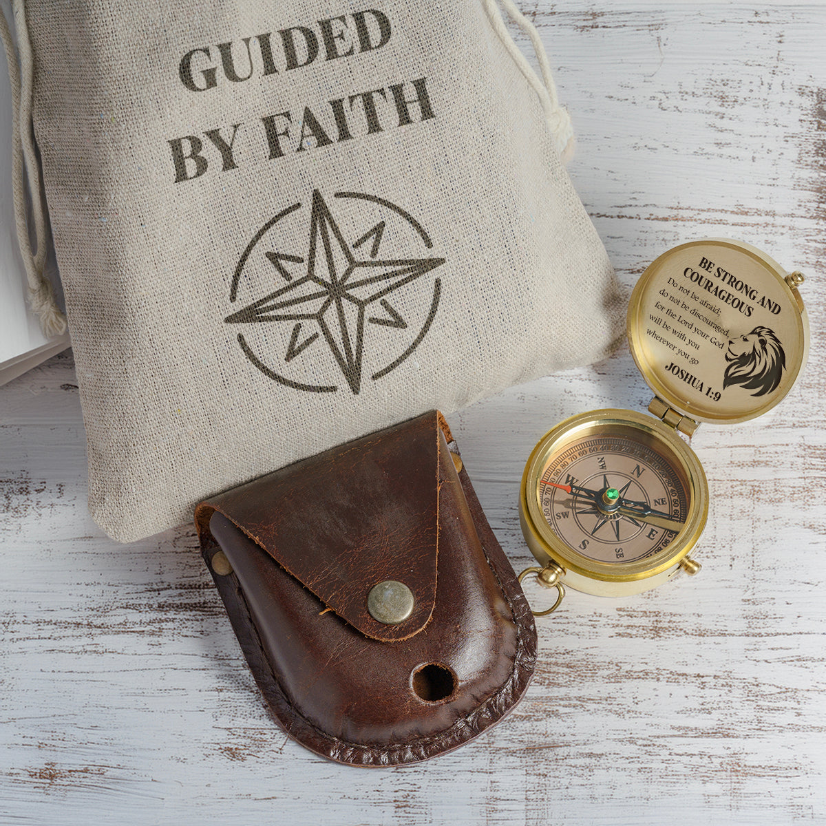 One Step with Faith, Forever Guided - Be Strong And Courageous - Confirmation Compass - Gpb16080