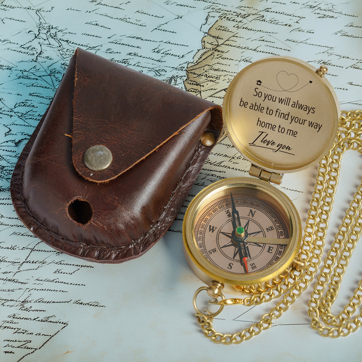 Personalized Compass Gift - For The One Who Needs Reminding - You’re Never Alone - Gpb14002