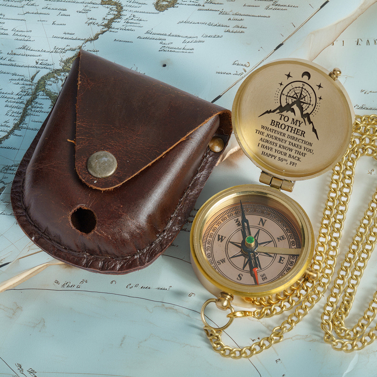 Engraved Compass - Family - To My Brother - Whatever Direction The Journey Takes You, Always Know That I Have Your Back - Gpb31001