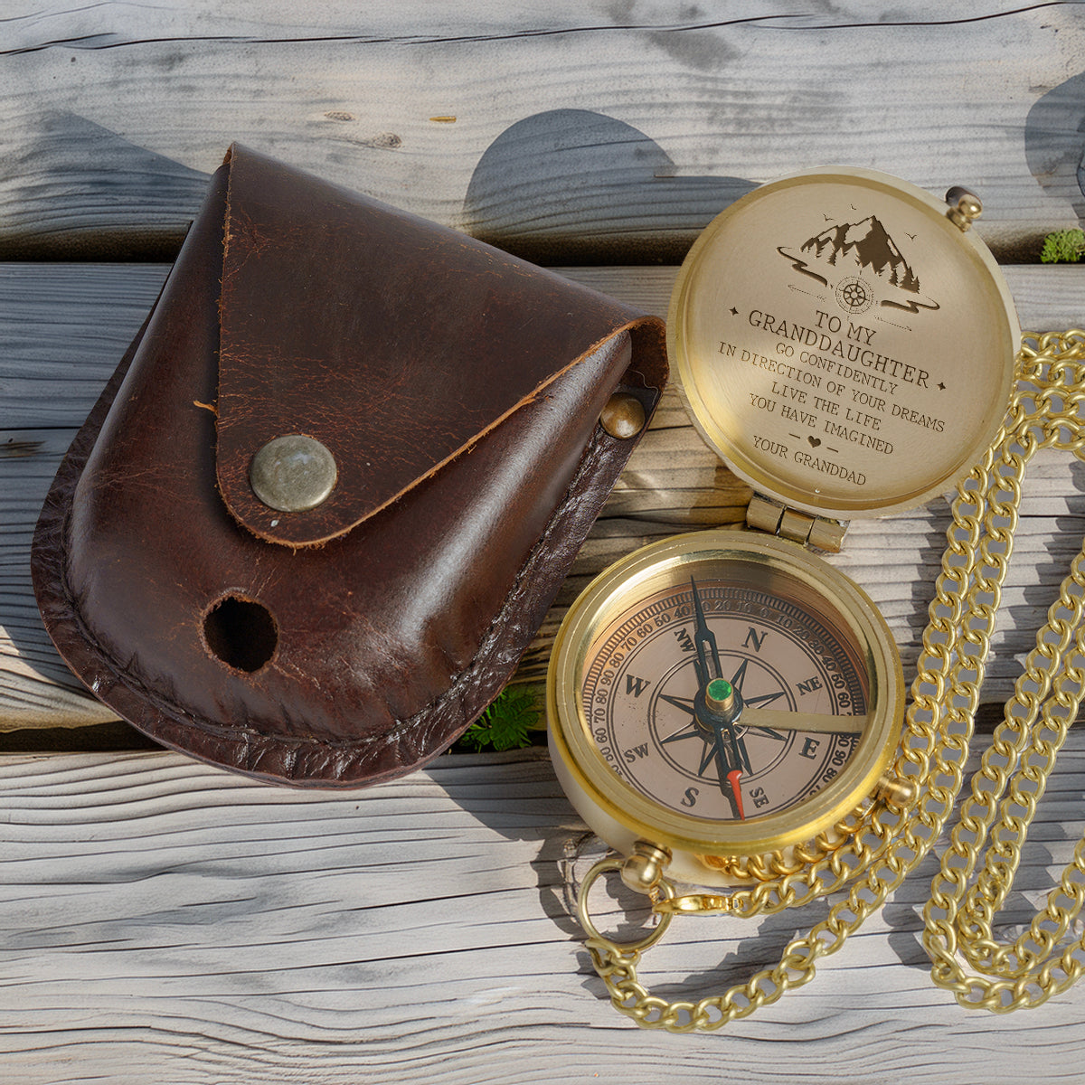 Personalized Engraved Compass - Family - To My Granddaughter - From Granddad - Live The Life You Have Imagined - Gpb23008