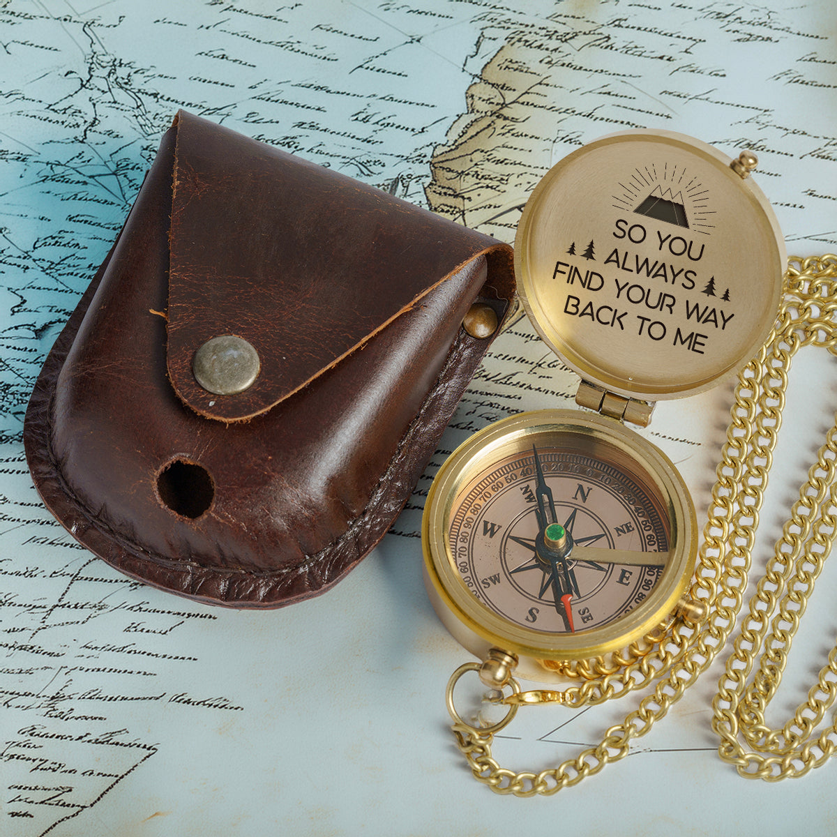 Personalized Compass Gift - So Even From Miles Away, Your Love Still Guides Them Home - Gpb26045
