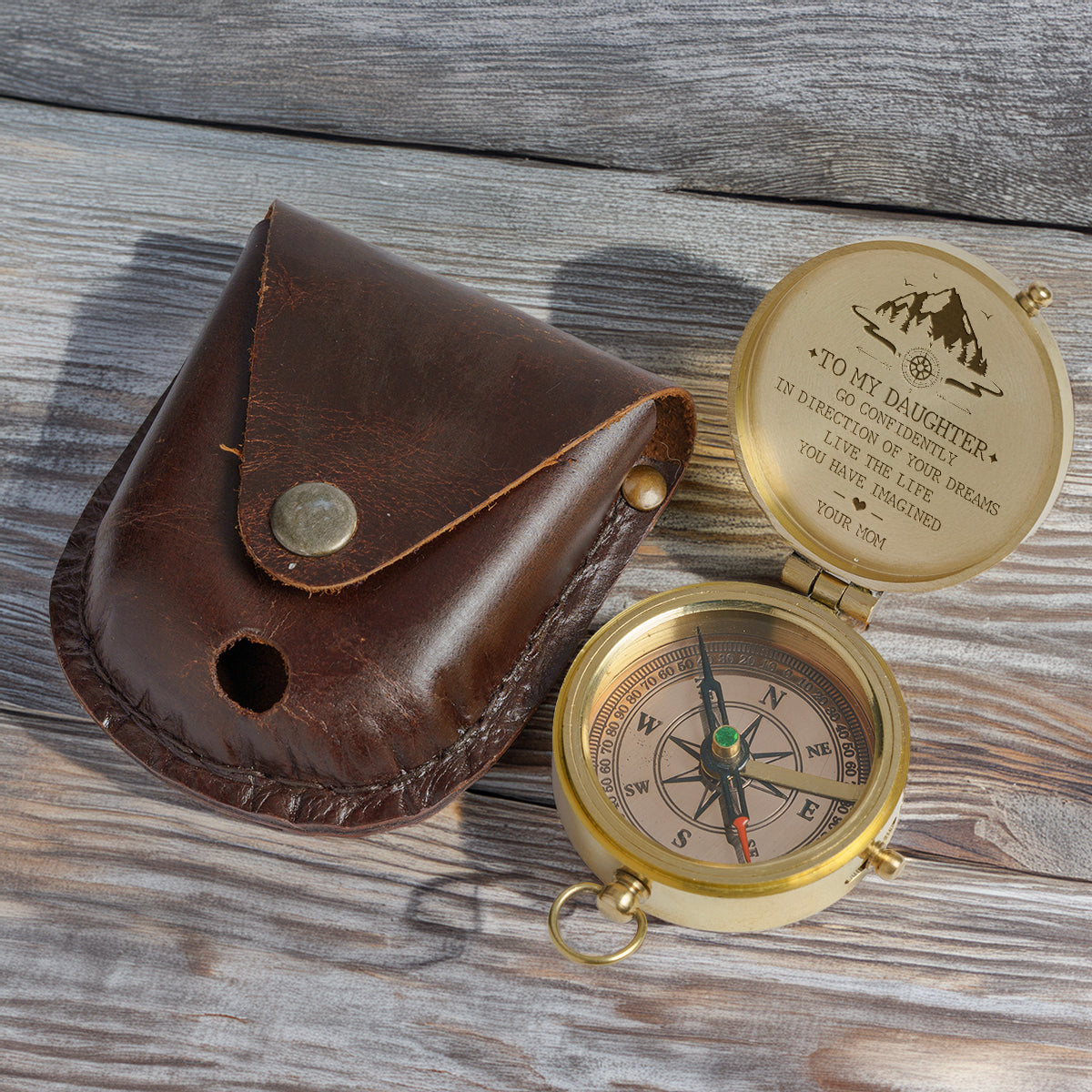 Personalized Engraved Compass - Family - To My Daughter - From Mom - Live The Life You Have Imagined - Gpb17007