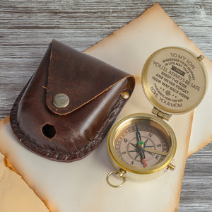 Personalized Engraved Compass - To My Son, I Pray You'll Always Be Safe - Love, Your Mom - Gpb16002