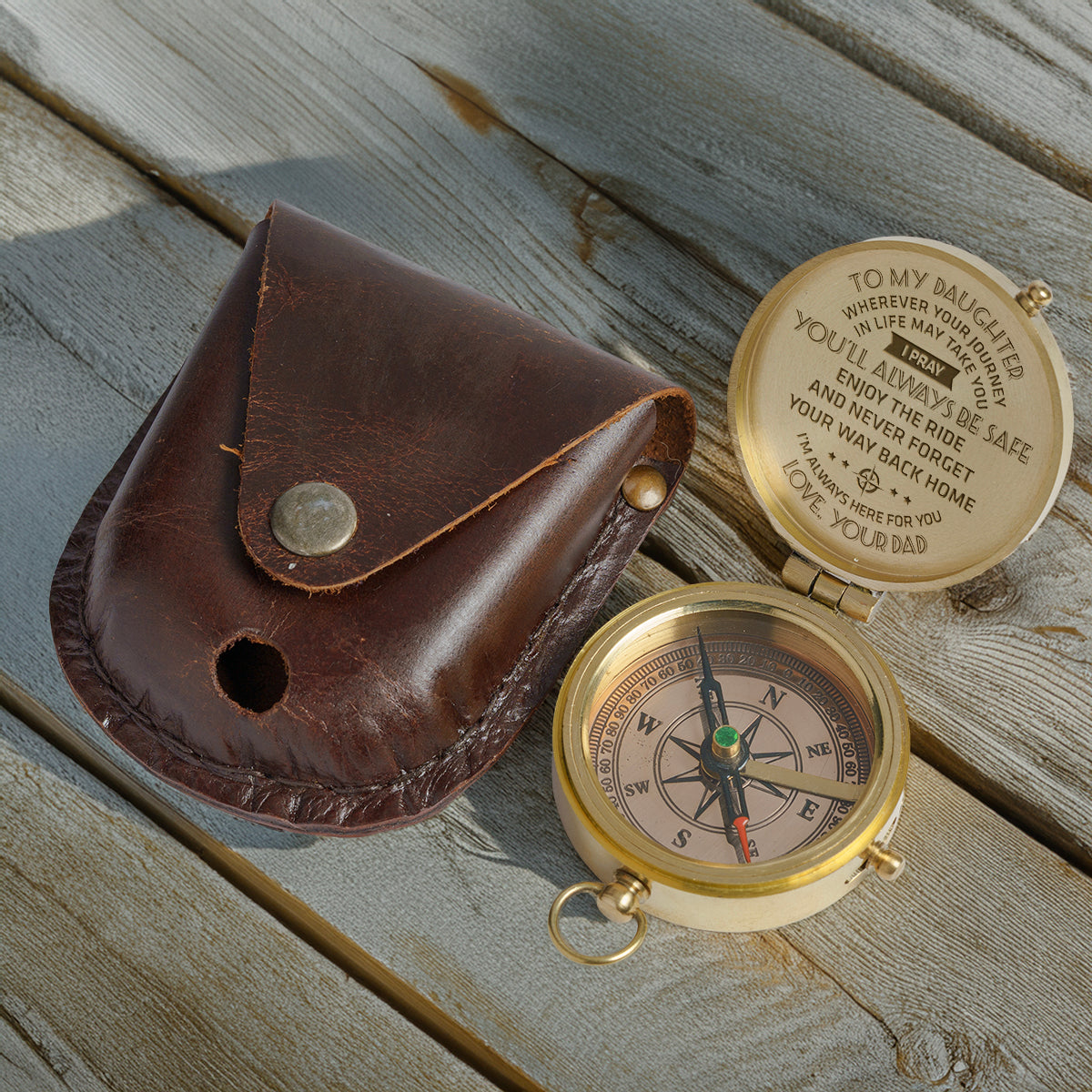 Personalized Engraved Compass - Family - To My Daughter - From Dad - I Pray You'll Always Be Safe - Gpb17001