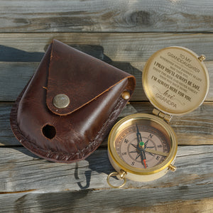 Personalized Engraved Compass - Family - To My Granddaughter - From Grandpa - I Pray You'll Always Be Safe - Gpb23001