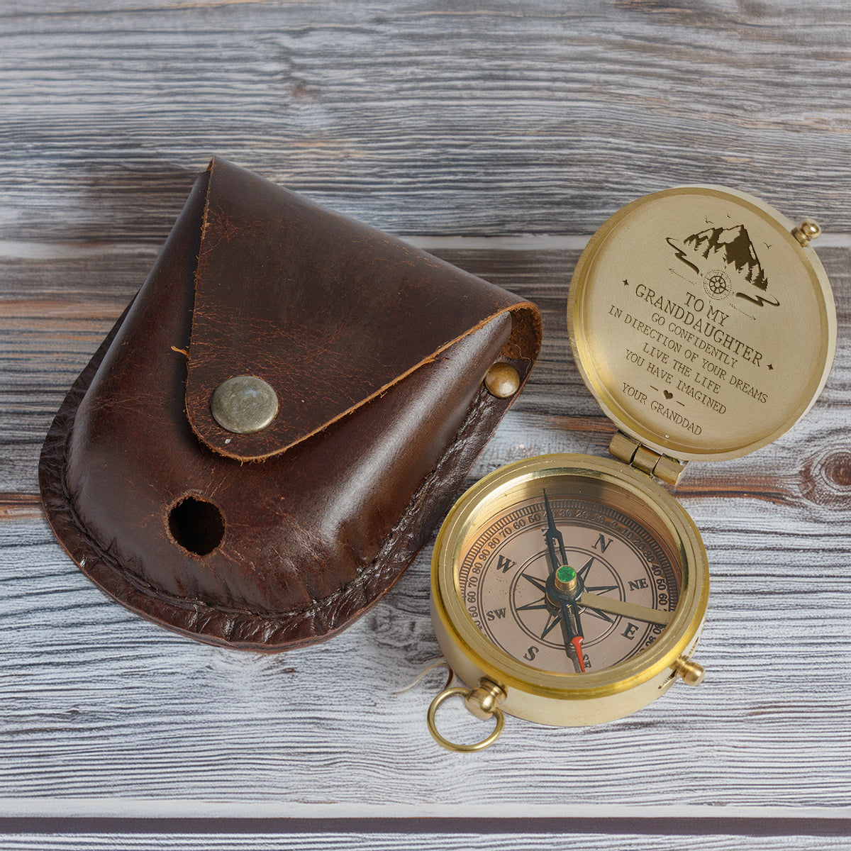 Personalized Engraved Compass - Family - To My Granddaughter - From Granddad - Live The Life You Have Imagined - Gpb23008