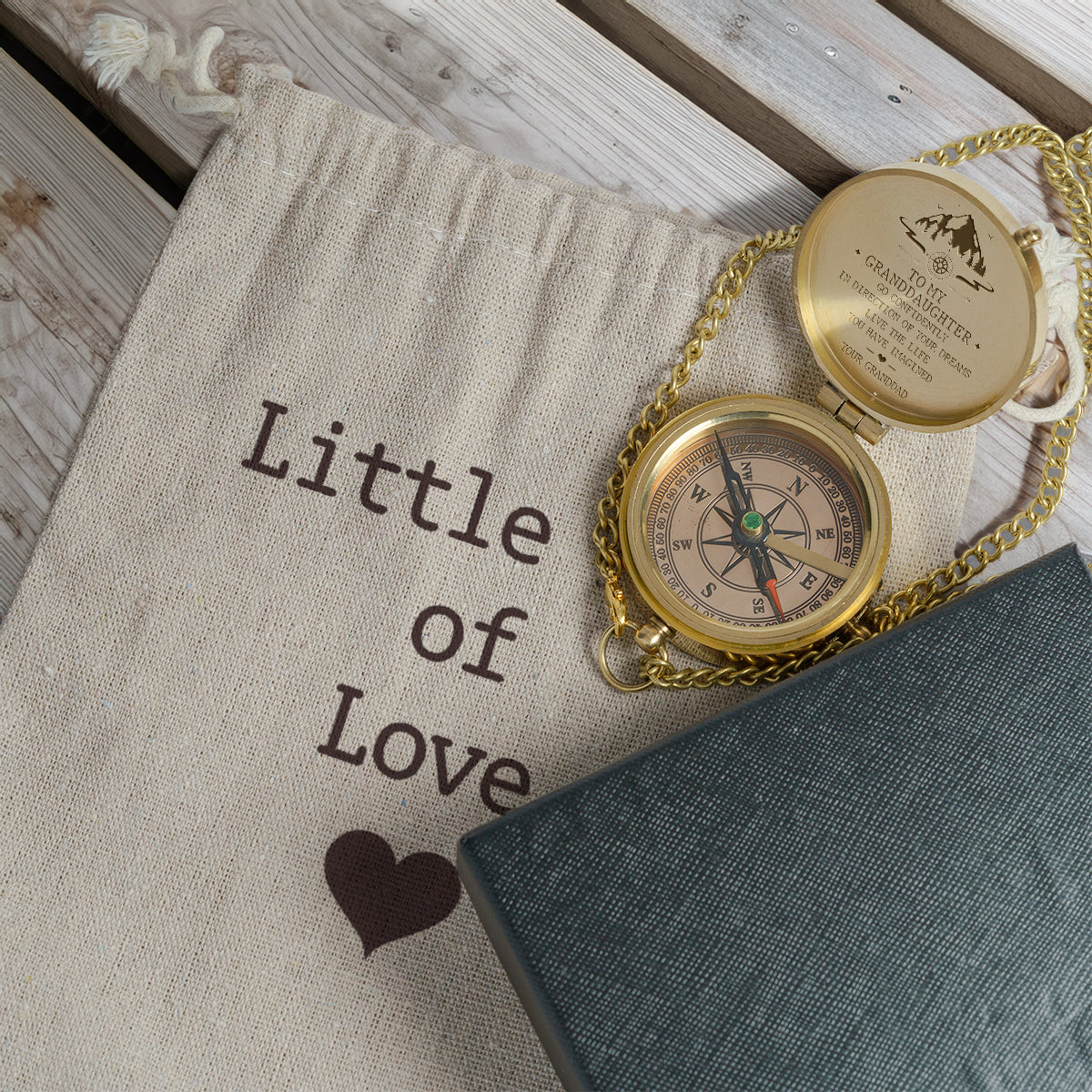 Personalized Engraved Compass - Family - To My Granddaughter - From Granddad - Live The Life You Have Imagined - Gpb23008