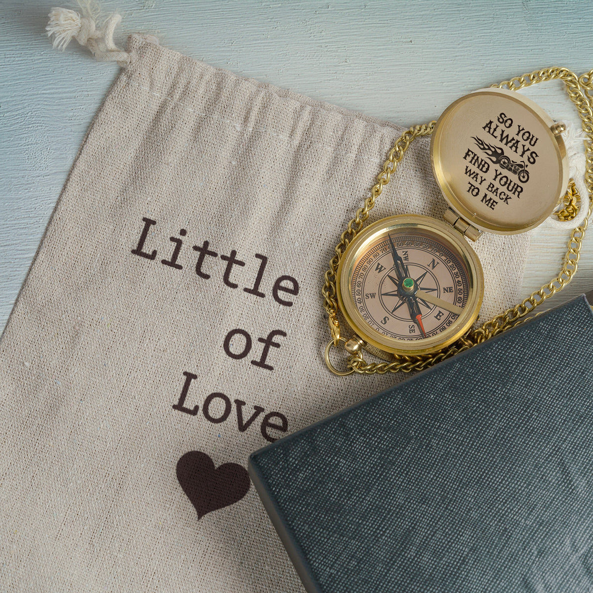 Personalized Motorcycle Compass Gift - When The Road Separates You, This Keeps You Close - Gpb26001