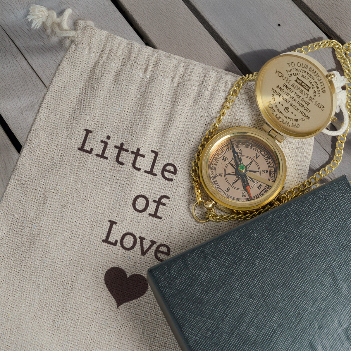 Personalized Engraved Compass - Family - To Our Daughter - I Pray You'll Always Be Safe - Gpb17003