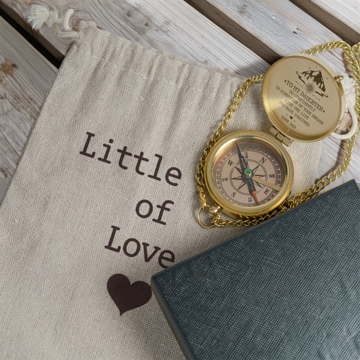 Personalization Engraved Compass - Family - To My Daughter - From Dad - Live The Life You Have Imagined - Gpb17006