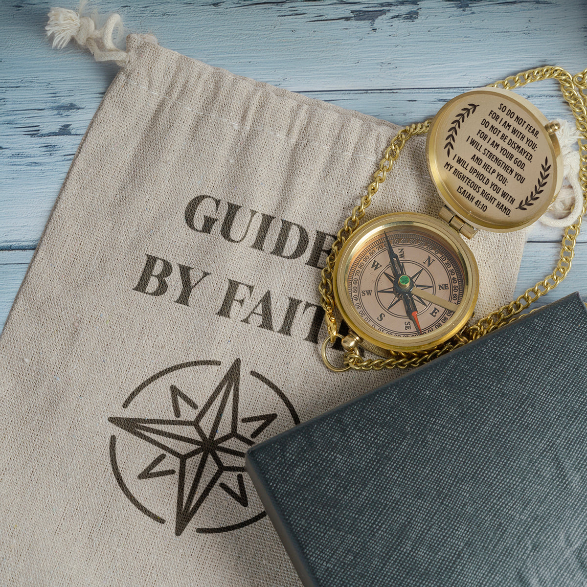 One Step with Faith, Forever Guided - I Will Strengthen You And Help You - Communion & Confirmation Compass - Gpb16090