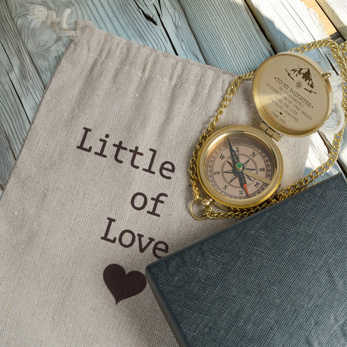 Personalized Engraved Compass - Family - To My Daughter - From Mom - Live The Life You Have Imagined - Gpb17007