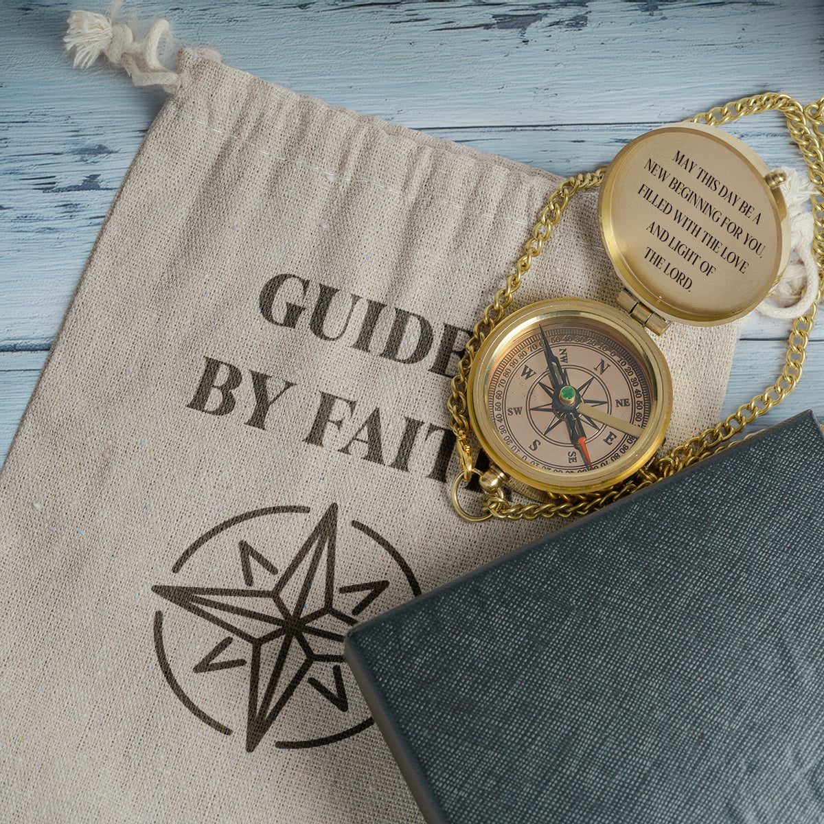 One Step with Faith, Forever Guided - May This Day Be A New Beginning For You - Communion & Confirmation Compass - Gpb16086