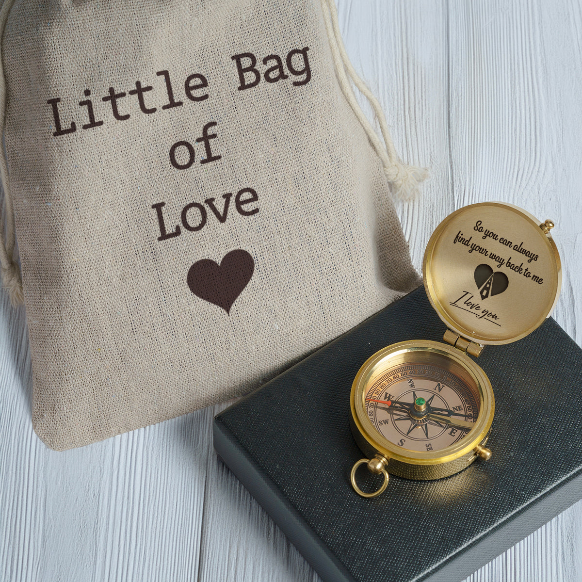 Personalized Compass Gift - So When You're Not Around To Say 'I Love You' This Compass Says It For You - Gpb14001