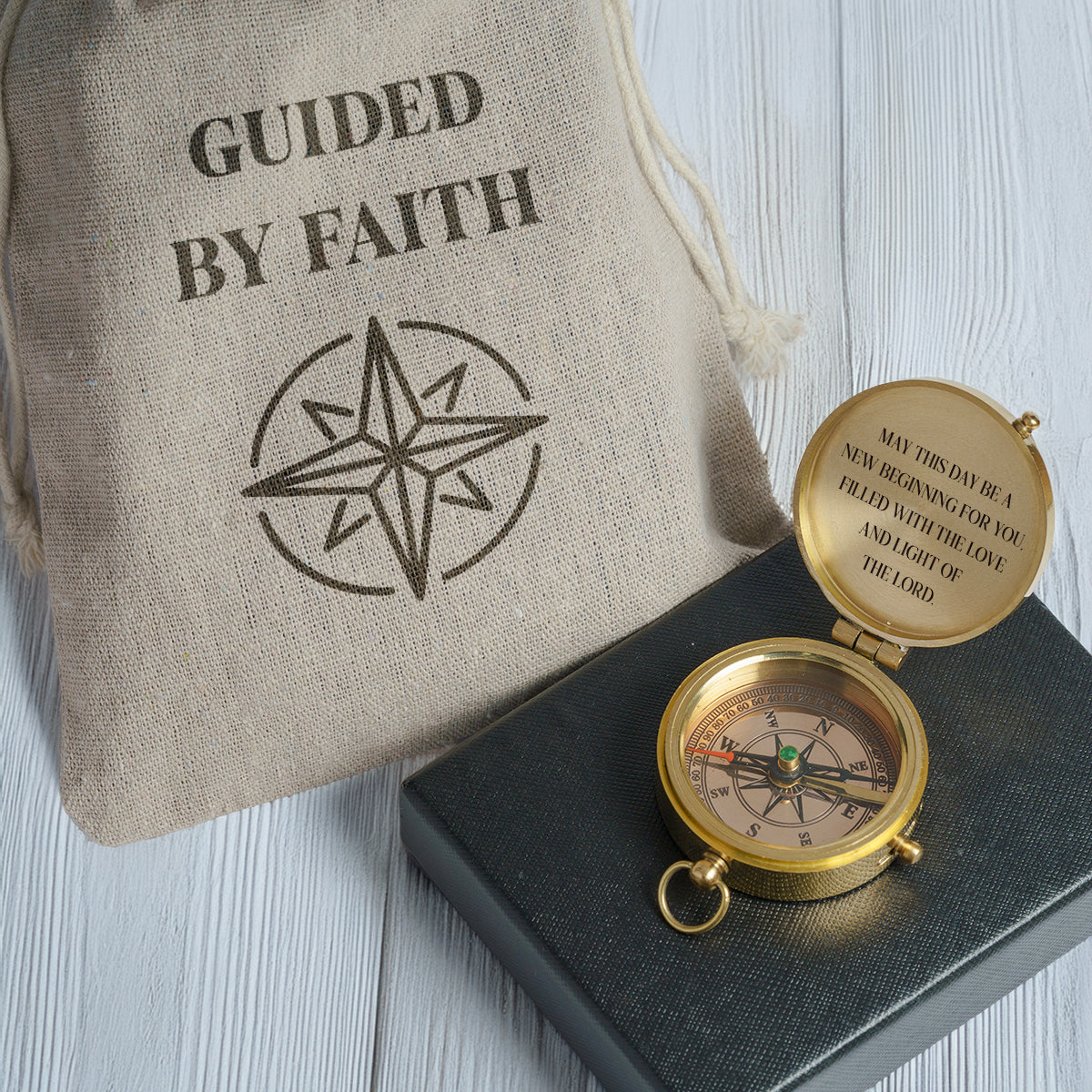 One Step with Faith, Forever Guided - May This Day Be A New Beginning For You - Communion & Confirmation Compass - Gpb16086