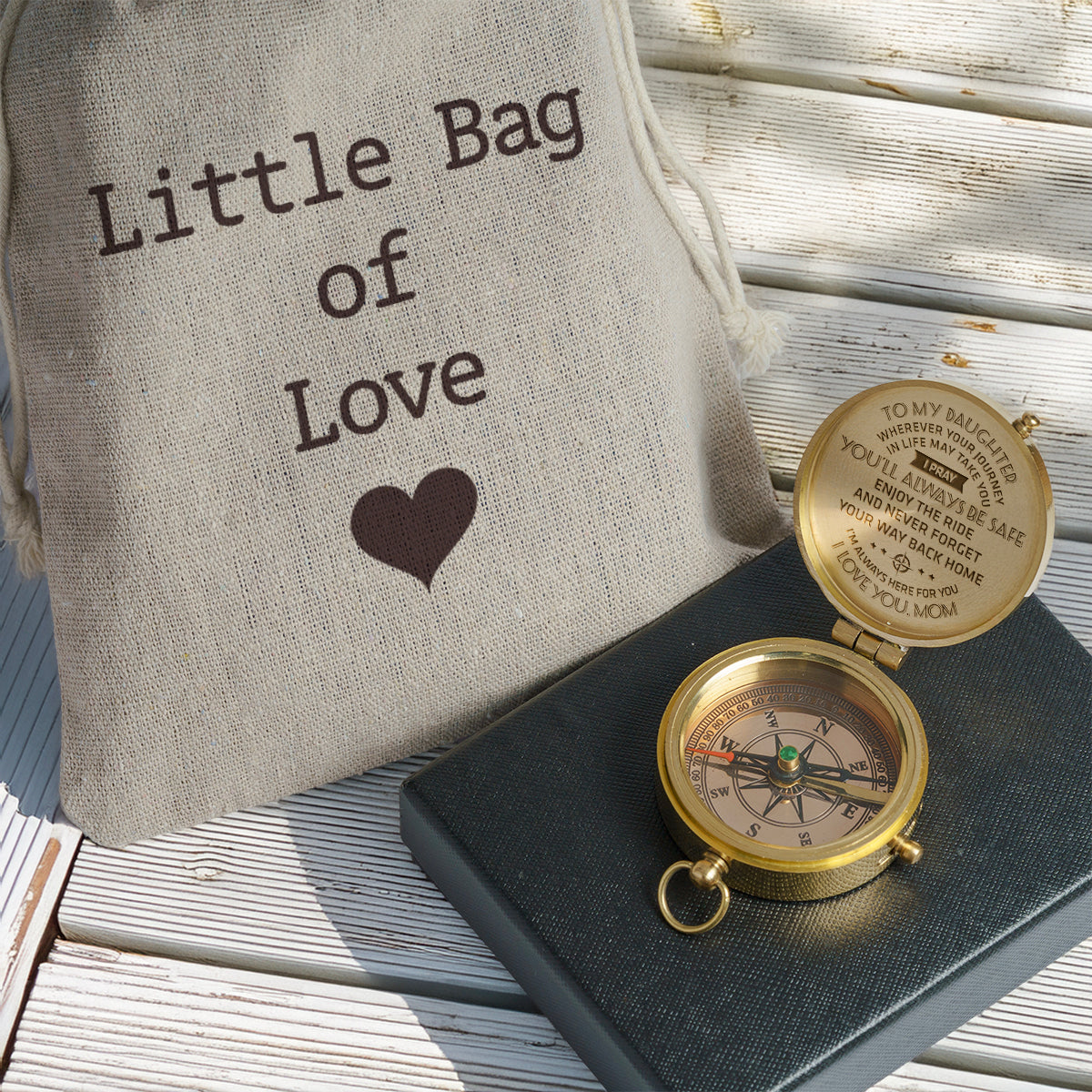 Personalized Engraved Compass - Family - To My Daughter - From Mom - I Pray You'll Always Be Safe - Gpb17002