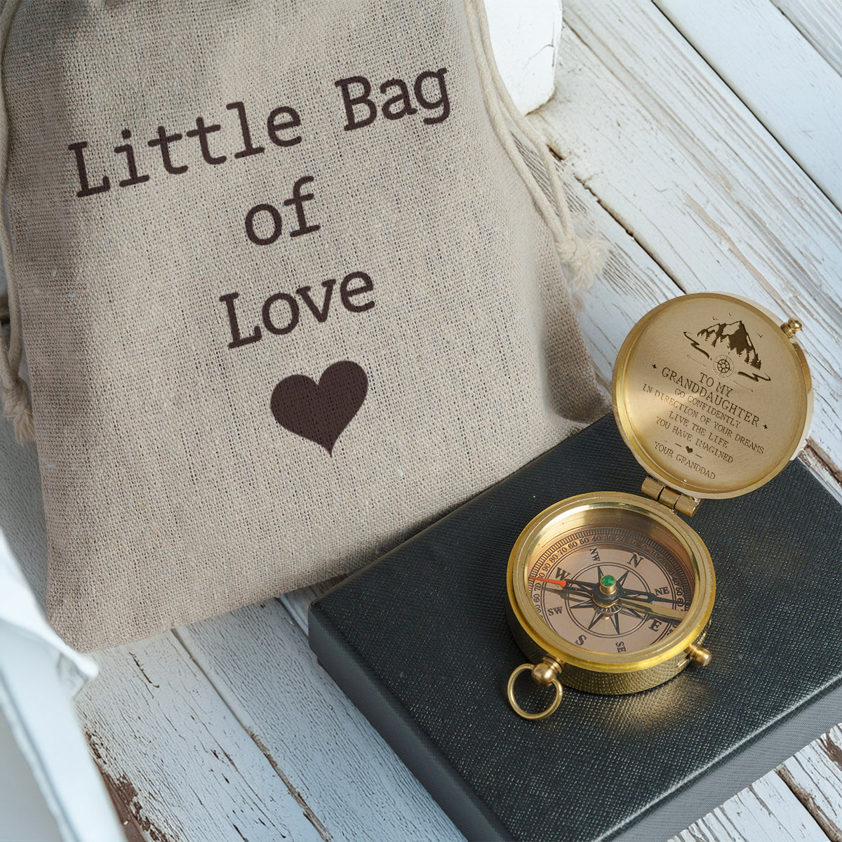 Personalized Engraved Compass - Family - To My Granddaughter - From Granddad - Live The Life You Have Imagined - Gpb23008