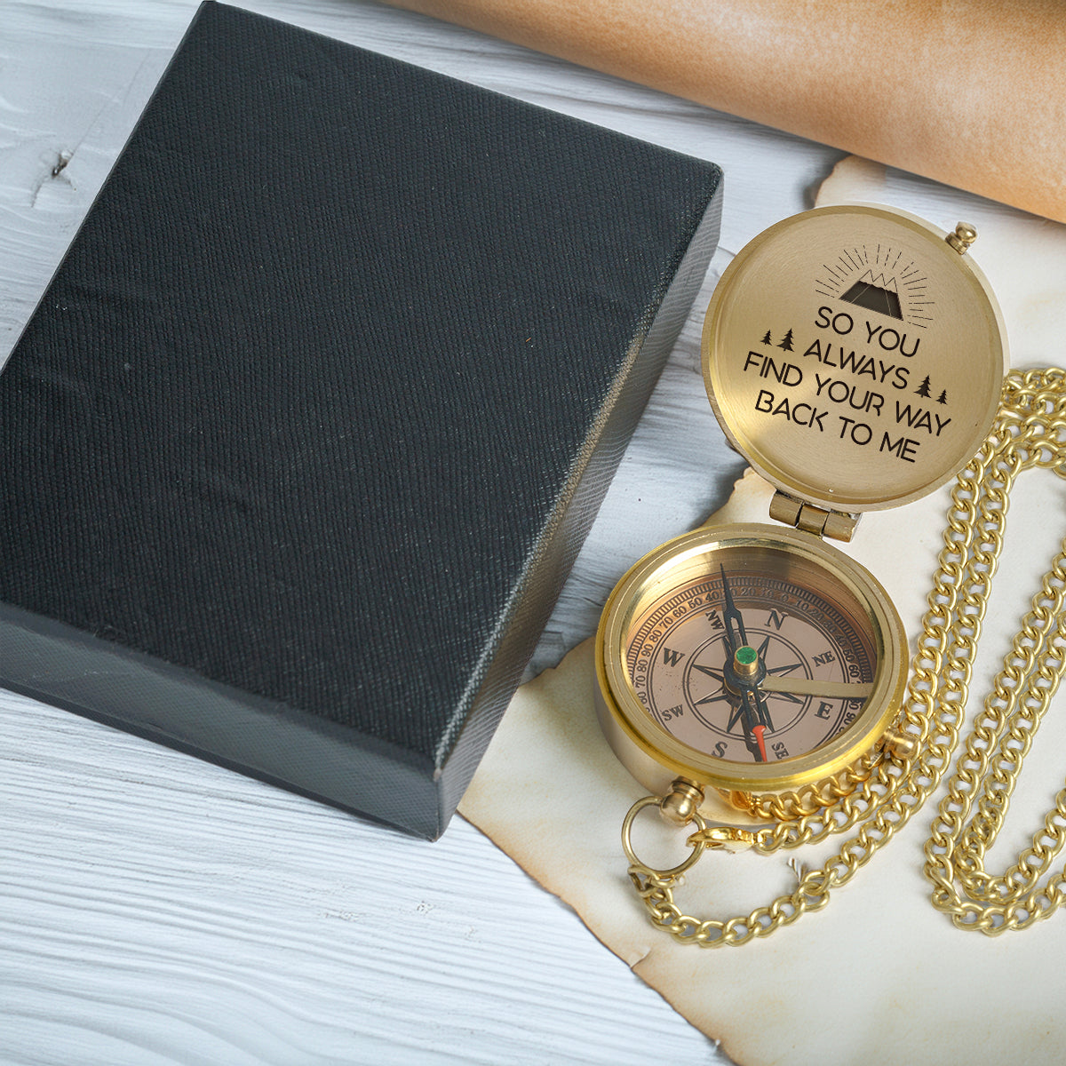 Personalized Compass Gift - So Even From Miles Away, Your Love Still Guides Them Home - Gpb26045