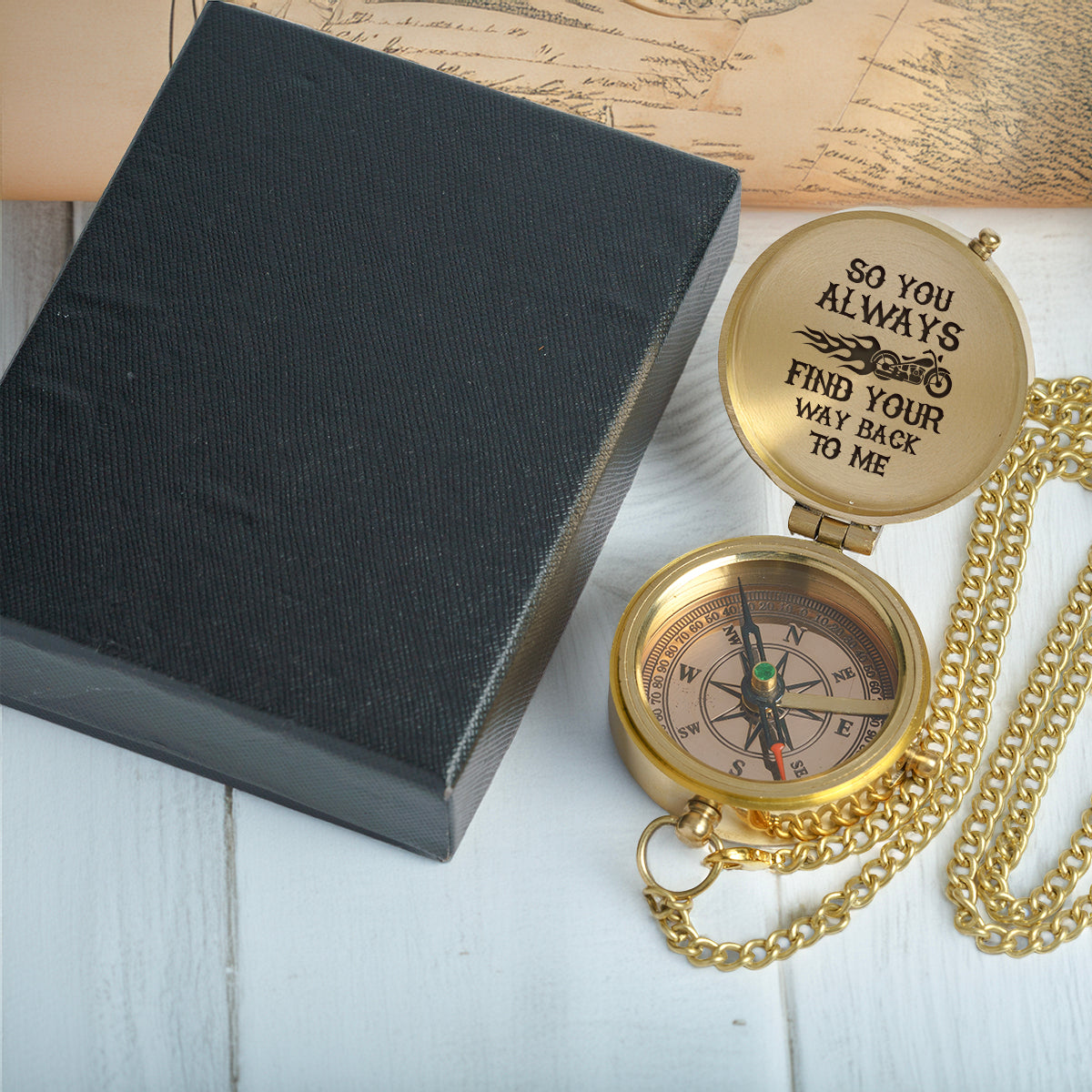 Personalized Motorcycle Compass Gift - When The Road Separates You, This Keeps You Close - Gpb26001