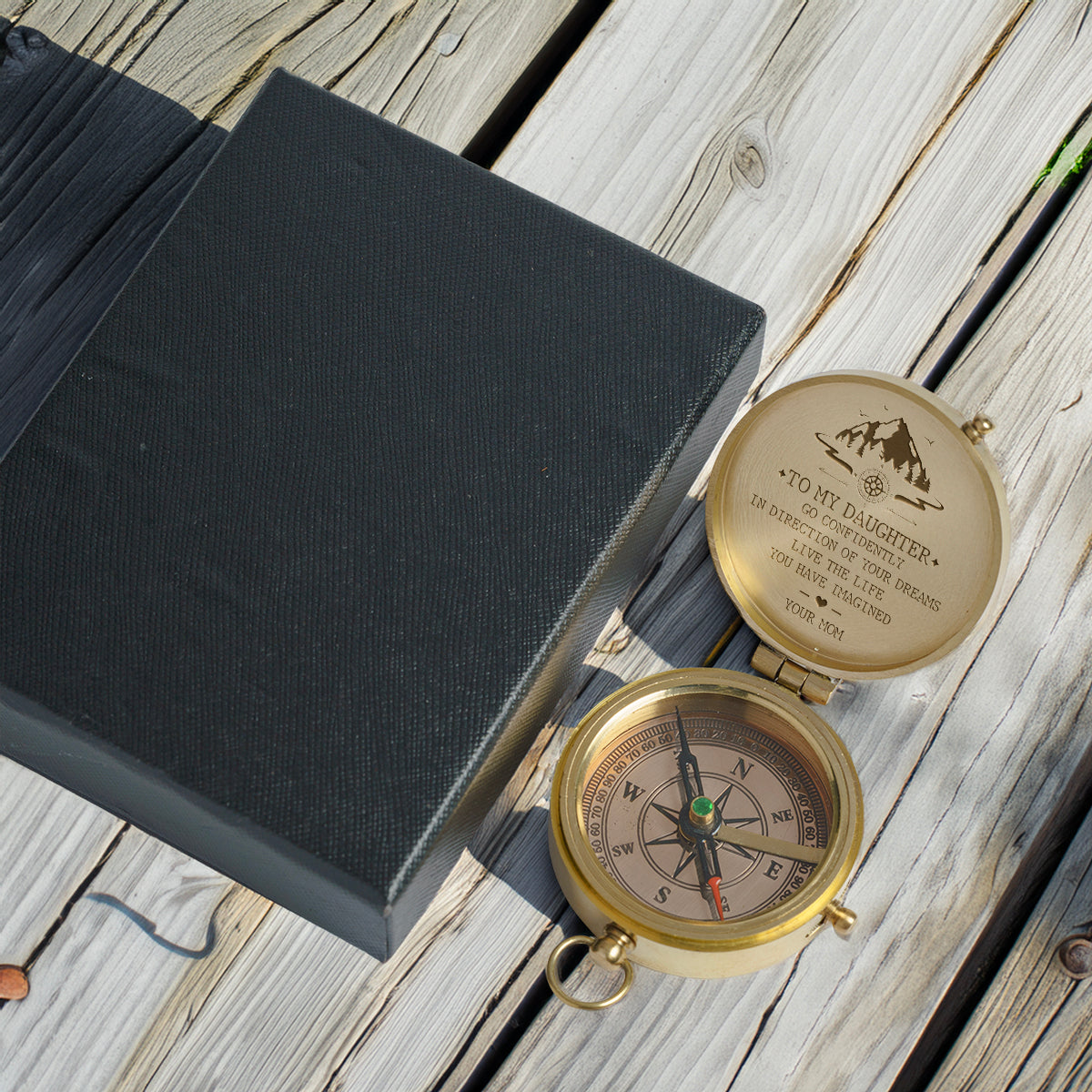 Personalized Engraved Compass - Family - To My Daughter - From Mom - Live The Life You Have Imagined - Gpb17007