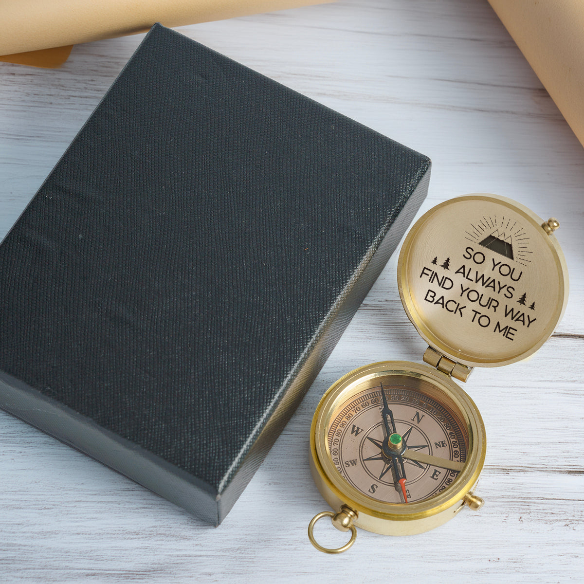 Personalized Compass - Valentine, Anniversary, Romantic Gift For Couple - So Even From Miles Away, Your Love Still Guides Them Home - Gpb26255