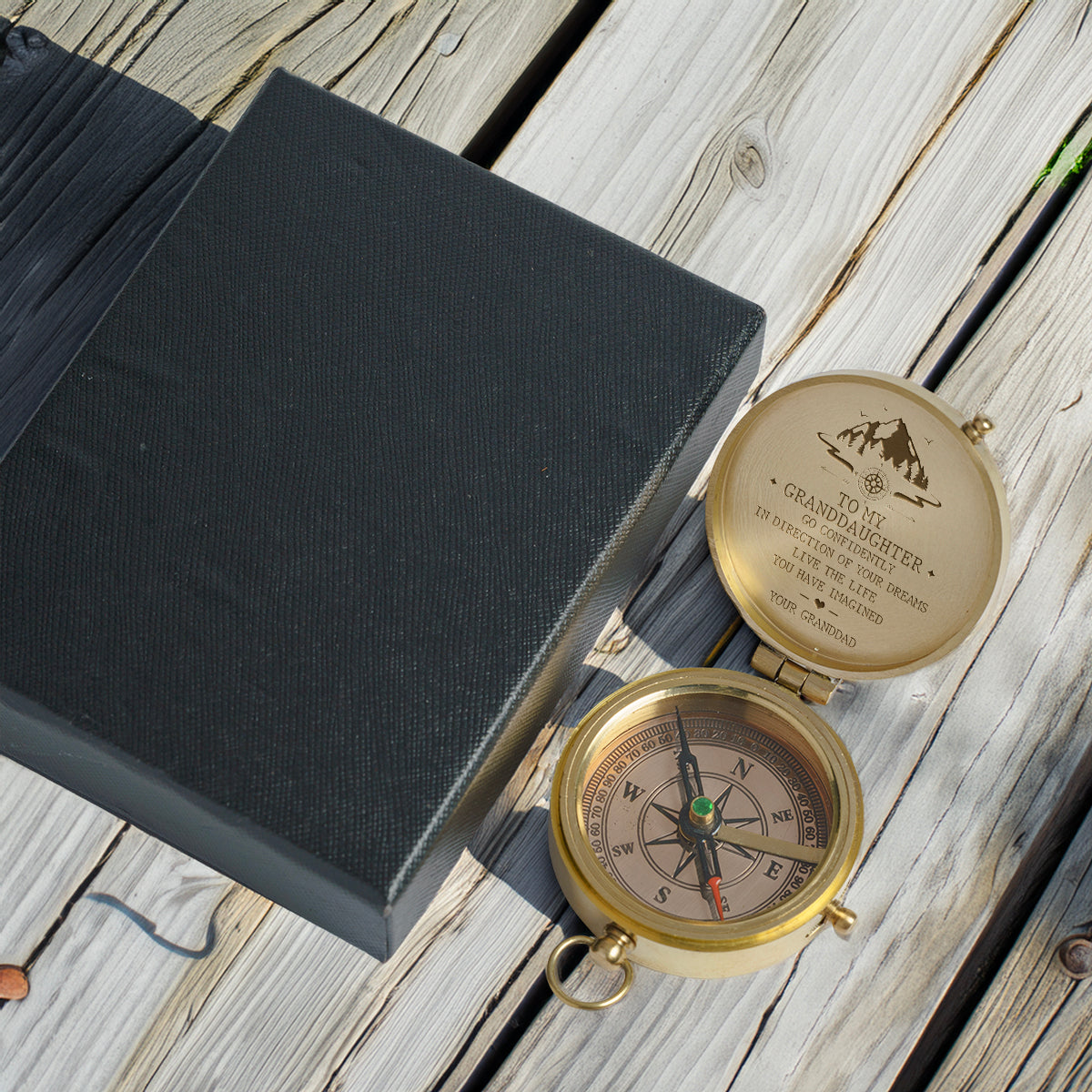 Personalized Engraved Compass - Family - To My Granddaughter - From Granddad - Live The Life You Have Imagined - Gpb23008