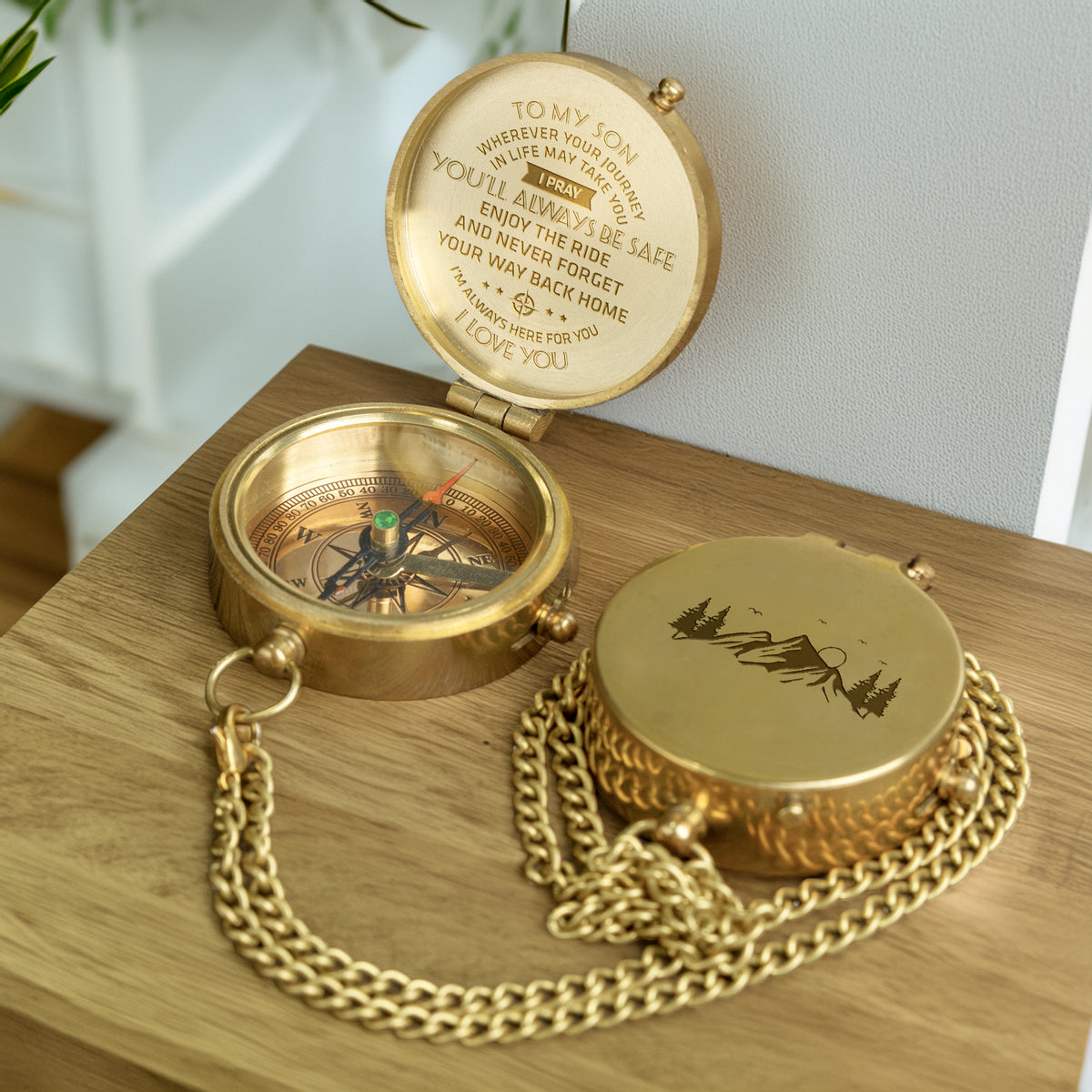 Personalized Engraved Compass - Family - To My Son - You'll Always Be Safe - Gpb16036