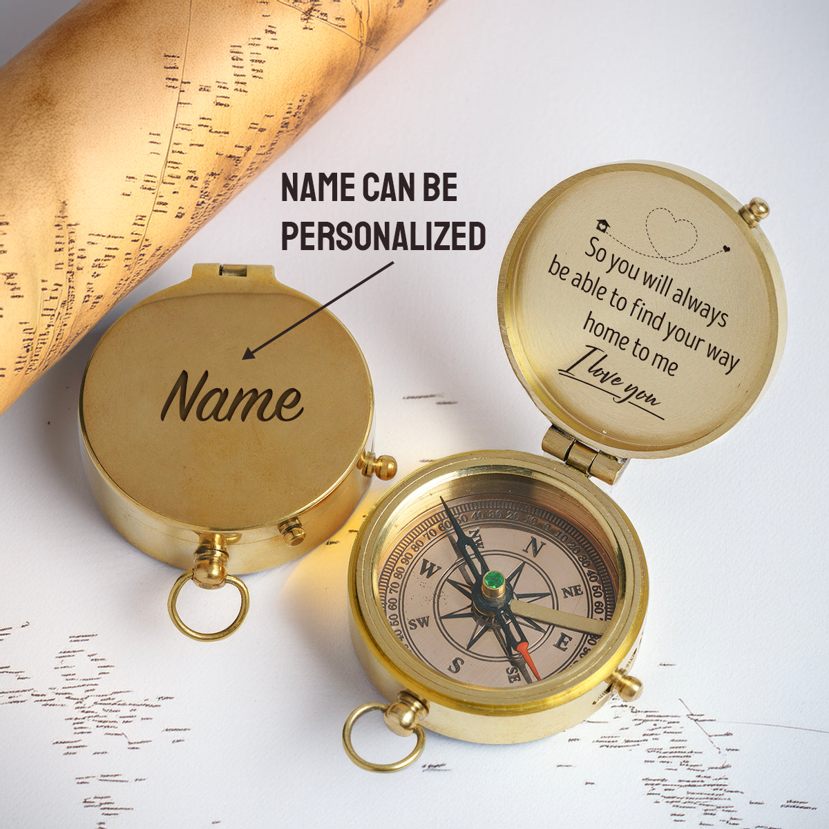 Personalized Compass Gift - For The One Who Needs Reminding - You’re Never Alone - Gpb14002