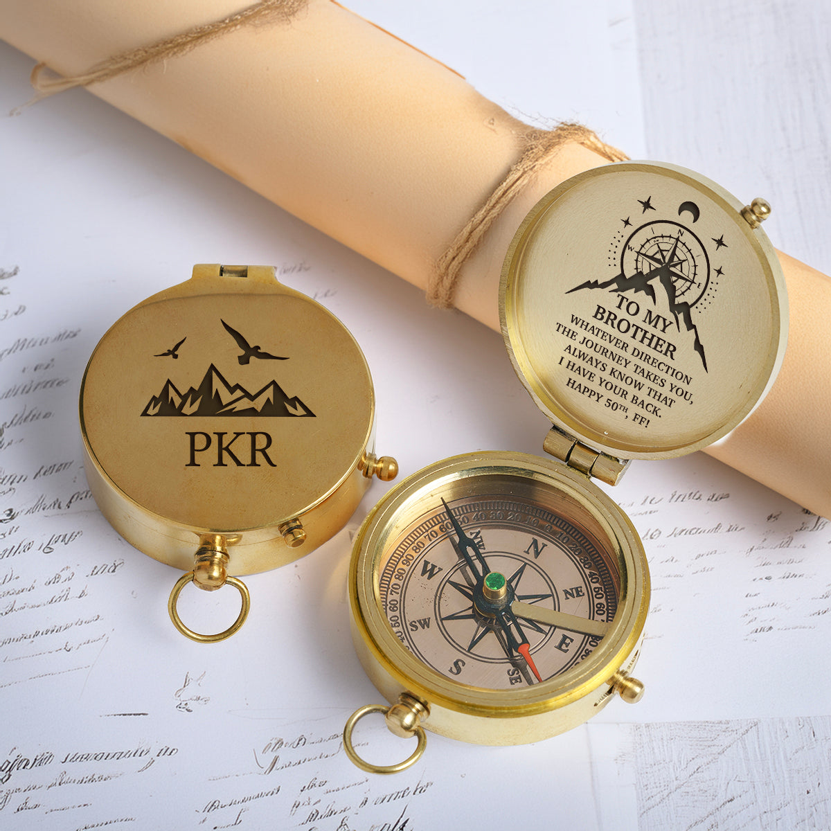 Engraved Compass - Family - To My Brother - Whatever Direction The Journey Takes You, Always Know That I Have Your Back - Gpb31001