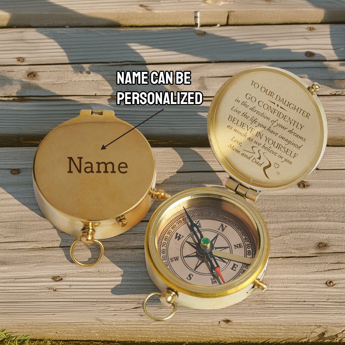 Personalized Engraved Compass - Family - To Our Daughter - Believe In Yourself - Gpb17008