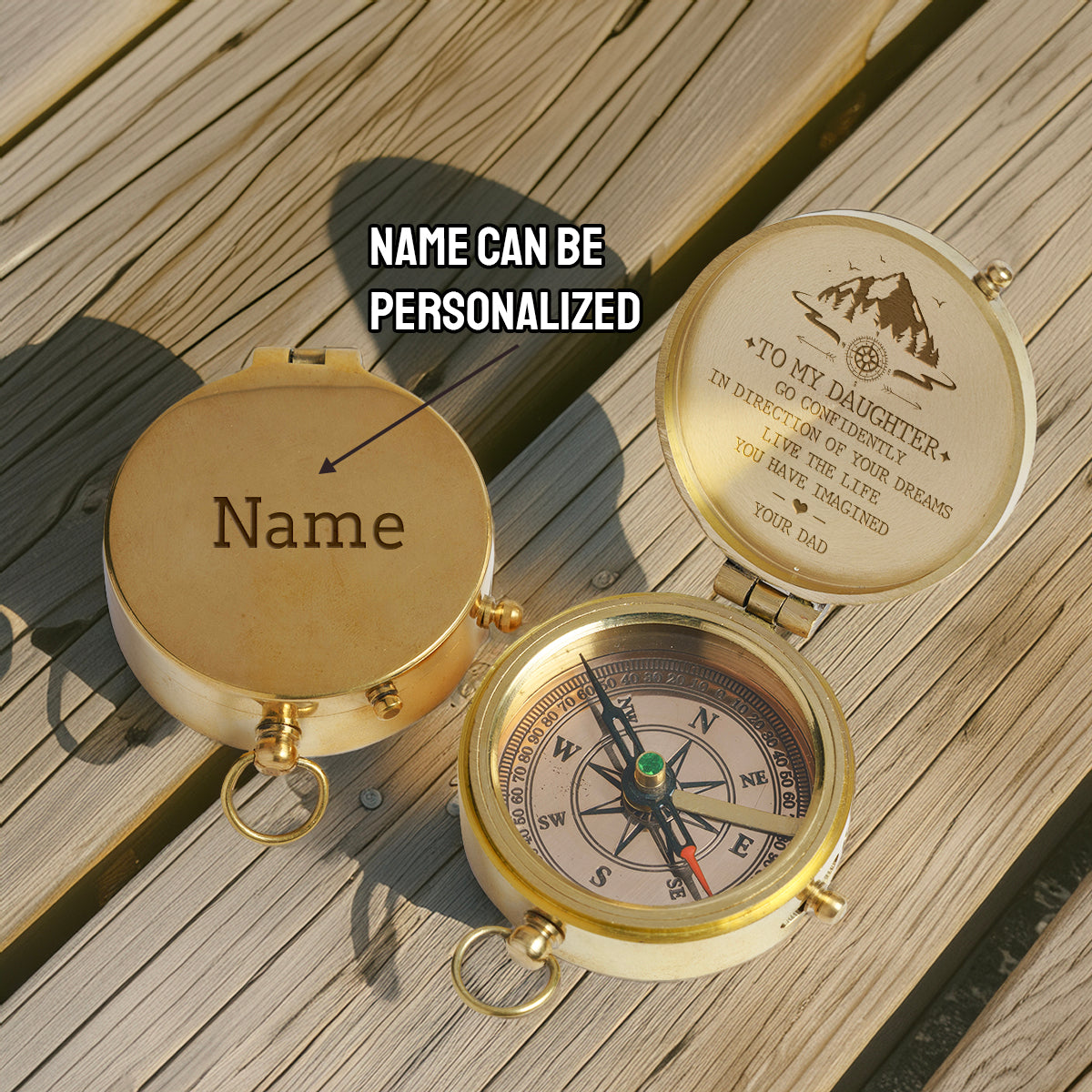 Personalization Engraved Compass - Family - To My Daughter - From Dad - Live The Life You Have Imagined - Gpb17006