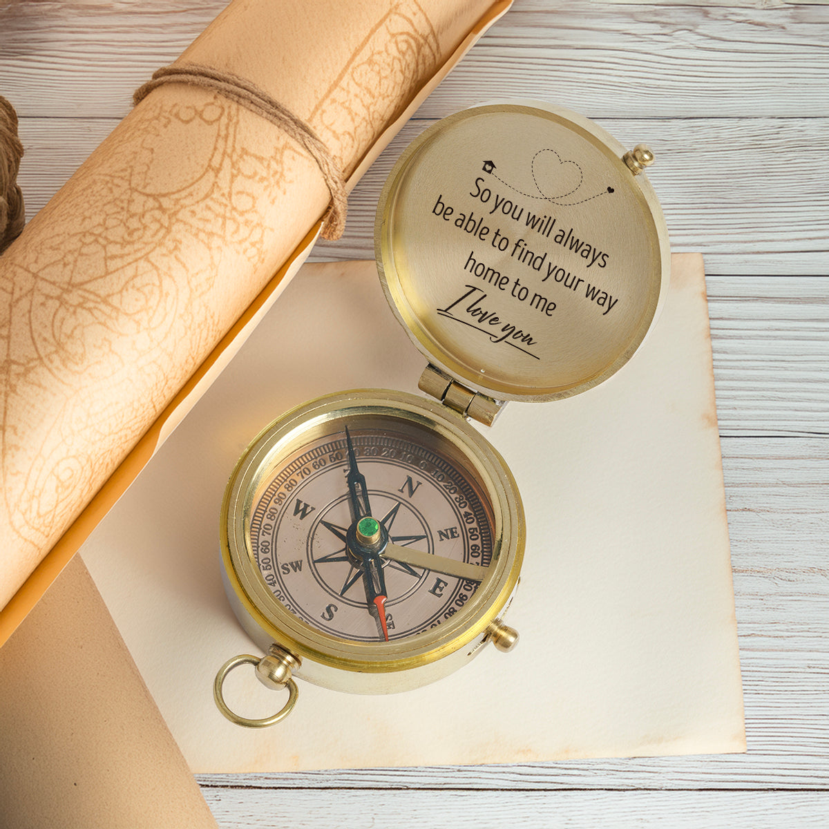 Personalized Compass Gift - For The One Who Needs Reminding - You’re Never Alone - Gpb14002