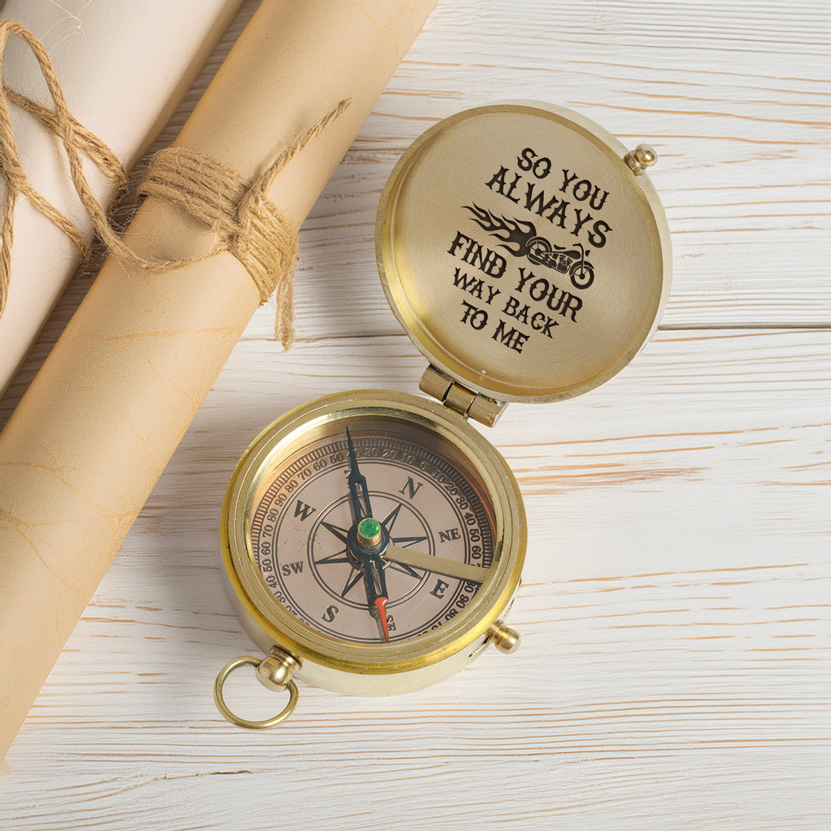 Personalized Motorcycle Compass Gift - When The Road Separates You, This Keeps You Close - Gpb26001