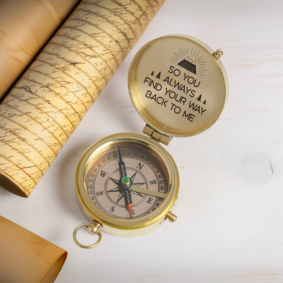 Personalized Compass - Valentine, Anniversary, Romantic Gift For Couple - So Even From Miles Away, Your Love Still Guides Them Home - Gpb26255