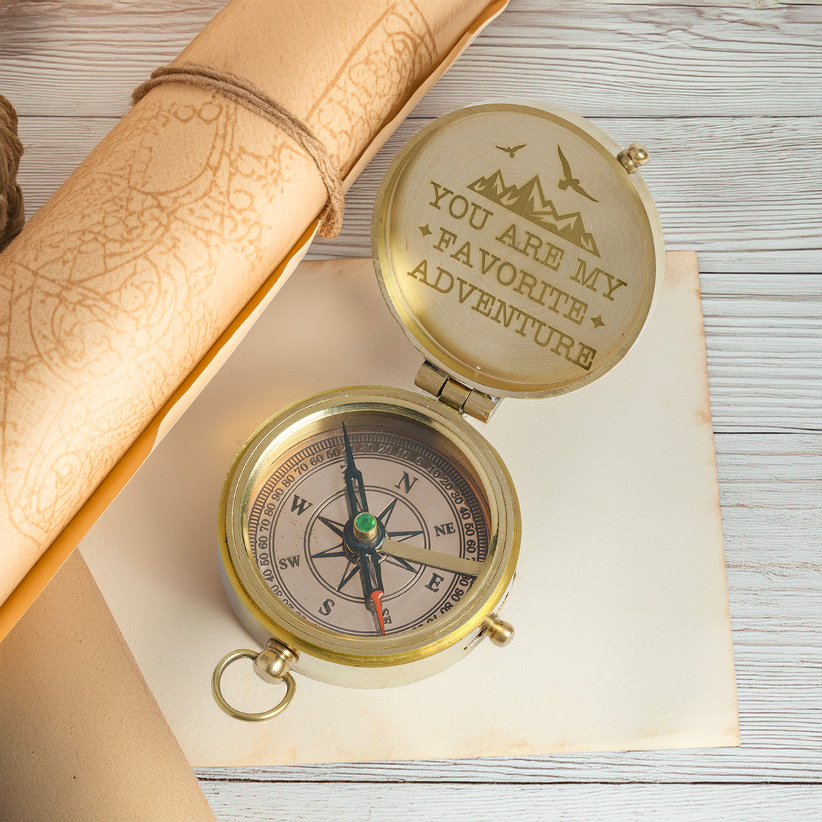 Personalized Engraved Compass - 10th & 50th Anniversary Gift - Gpb26247