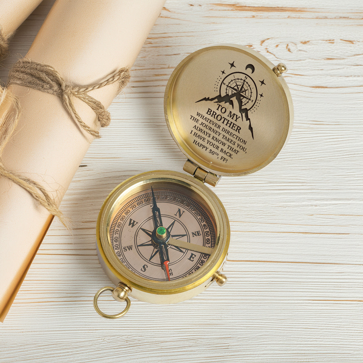 Engraved Compass - Family - To My Brother - Whatever Direction The Journey Takes You, Always Know That I Have Your Back - Gpb31001