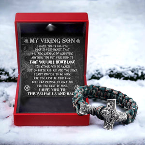 Viking Thor's Hammer Bracelet - Viking - To My Son - I Can Promise To Love You For The Rest Of Mine - Gbo16005