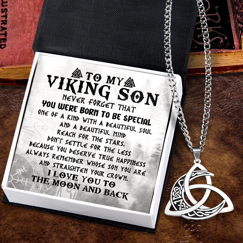 Triple Moon Necklace - Viking - To My Viking Son - You Were Born To Be Special - Gnya16003